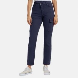 Good American Good Army Cuffed Pants Casual Cargo Navy Blue Women's